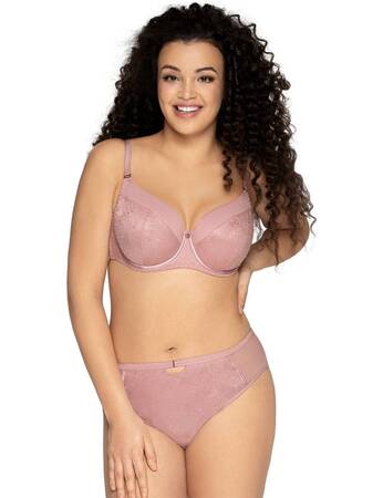Бюстгальтер с чашками plus size из жаккардовой ткани на тонком поролоне